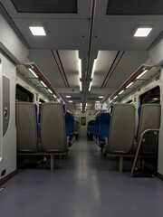 Naklejka premium Train seats interior without passengers