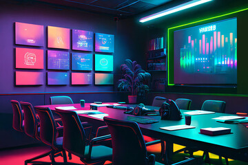 美麗幻想的サイバーパンクパンク背景のイラスト(AI generated image)