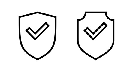 Shield check mark icon vector illustration. Protection approve sign. Insurance icon