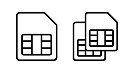 Sim card icon vector illustration. dual sim card sign and symbol