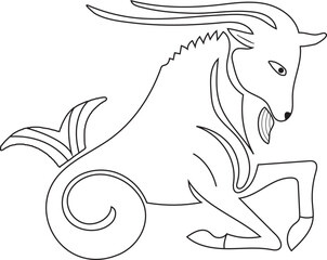 Zodiac sign capricorn coloring page