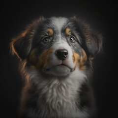 portrait of a dog puppy Australian Shepherd