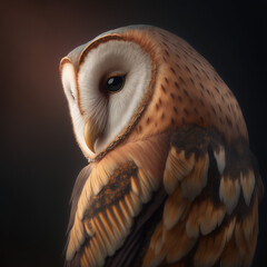 portrait of an owl. Barn Owl