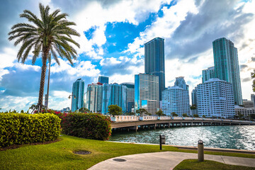 Miami skyline and waterfront view