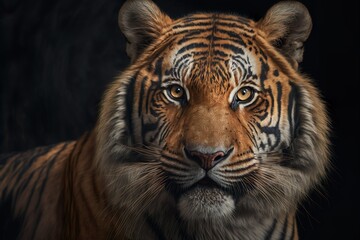 Portrait of a tiger made with generative AI technology	