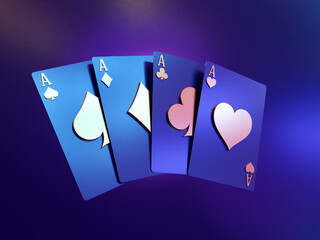 Dark Style Poker Card 3D Render