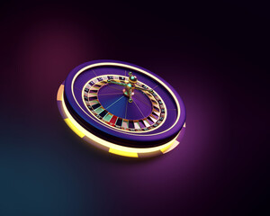 Dark Style Roulette 3D Render