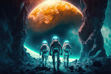 astronaut space explorers. sketch art for artist creativity and inspiration. generative AI	