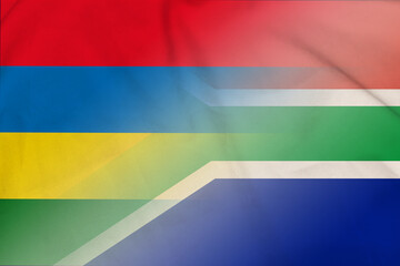Mauritius and South Africa political flag international relations ZAF MUS
