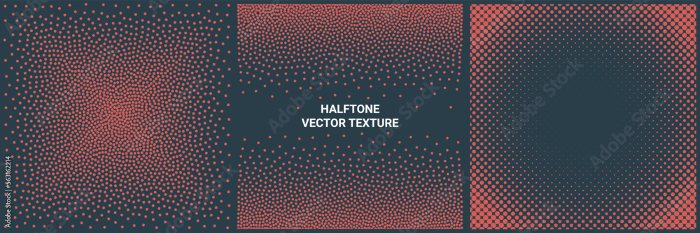 Poster vector halftone pattern texture gradient screen background. half tone dot texture gradation graphic 