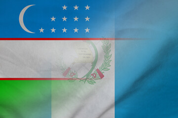 Uzbekistan and Guatemala national flag transborder relations GTM UZB