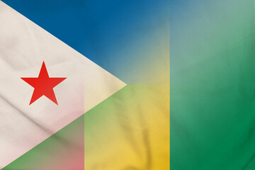 Obraz na płótnie Canvas Djibouti and Guinea state flag international contract GIN DJI