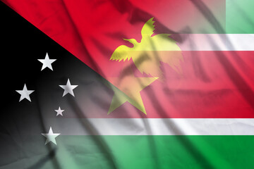 Papua New Guinea and Suriname state flag transborder contract SUR PNG