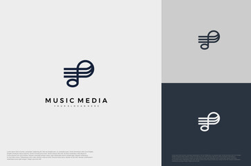 Audio icon illustration concept logo template flat style. Voice equalizer idea. Modern creative vector