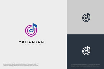 Audio icon illustration concept logo template flat style. Voice equalizer idea. Modern creative vector
