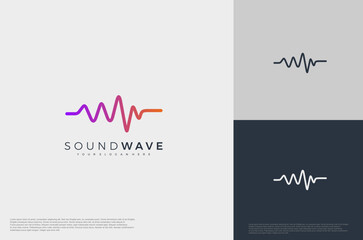 Audio icon illustration concept logo template flat style. Voice equalizer idea. Modern creative vector