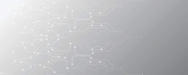 Grey white Abstract technology background, Hi tech digital connect, communication, High technology concept, Science, technology background