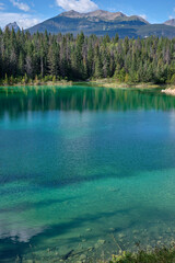 Looking across Lake Four to Marmot Basin, Jasper, AB