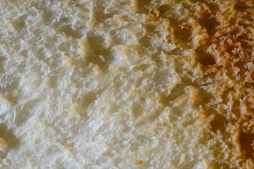 Texture of toasted bread. Toast is sliced bread that has been browned by radiant heat