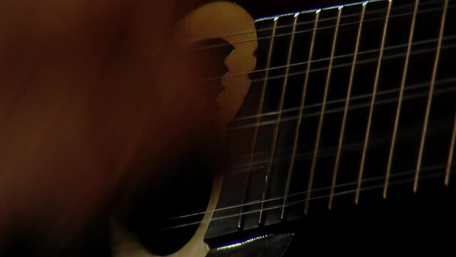 Man Playing a "Charango", Small Andean Stringed Instrument, Jujuy, Argentina. Close Up.