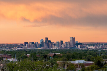 Fototapeta na wymiar Sunset over Denver, Colorado