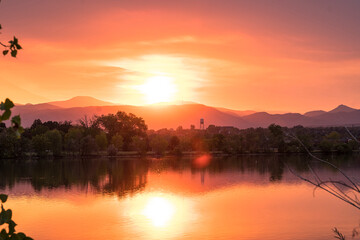 Fototapeta na wymiar Sloan Lake Sunset