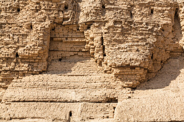 Ancient walls of Ziggurat at Aqar Quf, Dur-Kurigalzu in a desert, not far from Baghdad, Iraq