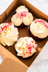 Red Velvet Cupcakes with White Chocolate Ganache Frosting