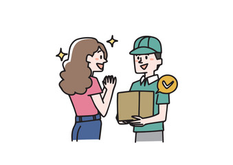 商品をお届けする配送業者の男性