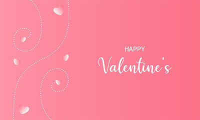 Happy valentine background with heart, love in pink