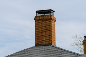 brick ventilation pipe on the roof