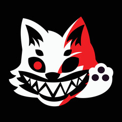 hey scary grinning wolf with sharp teeth