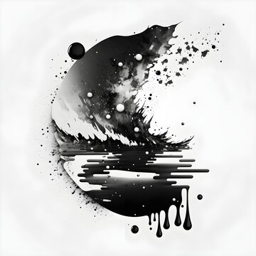 Oil Spill Texture Transparent Black And White Icon 