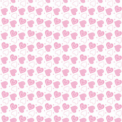 Seamless pattern with pink hearts