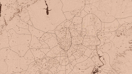 Madrid city map. Vintage. Old style. Detailed. 13 k x 7,5 k px. 144 ppi