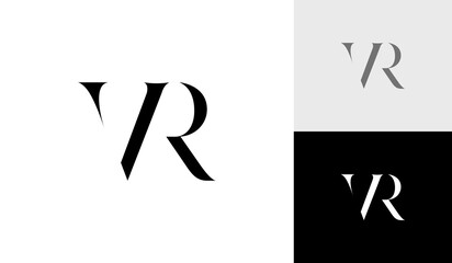 Letter VR initial monogram logo design vector