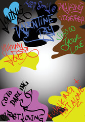 valentine day poster graffiti style
