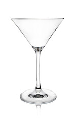Empty clean cocktail glass isolated on white