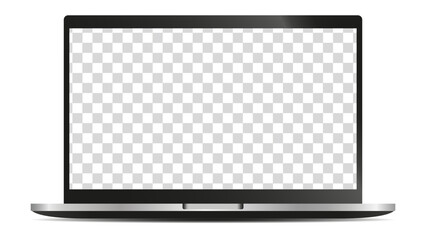 laptop screen mockup with blank screen for your design. laptop isolated on white background