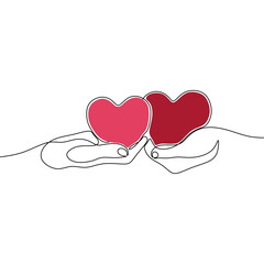 continuous drawing single line art illustration of a romantic couple