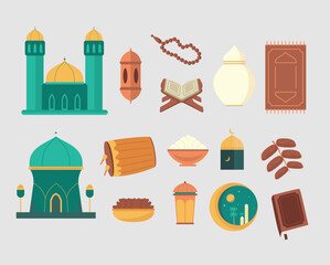 Ramadan kareem element set