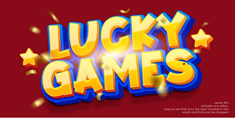 Lucky games cartoon 3d with custom text editable style effect