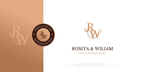 Initial RW Logo Design Vector 