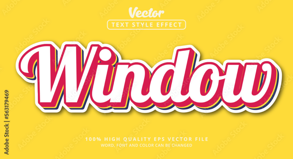Poster editable text effect, window text with vintage color style