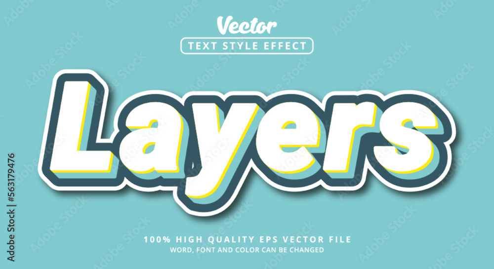 Poster Layers text with layered style and modern style Editable text effect