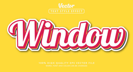 Editable text effect, Window text with vintage color style