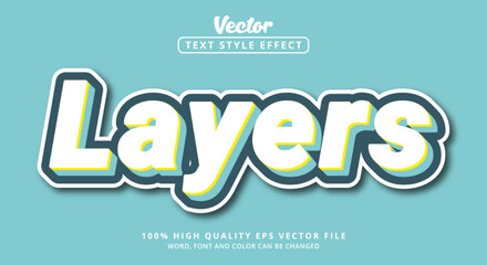 Layers text with layered style and modern style Editable text effect