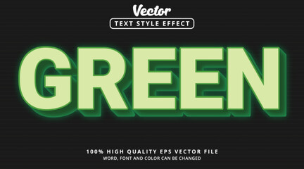Green neon green color aura text effect, editable text effect