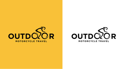 Adventure touring bike motorcycle logo travel concept Illustration