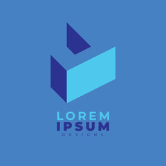 Geometric inside cut logo. J Letters. J cube monogram. Construction logo. Letter J 3D Logo.